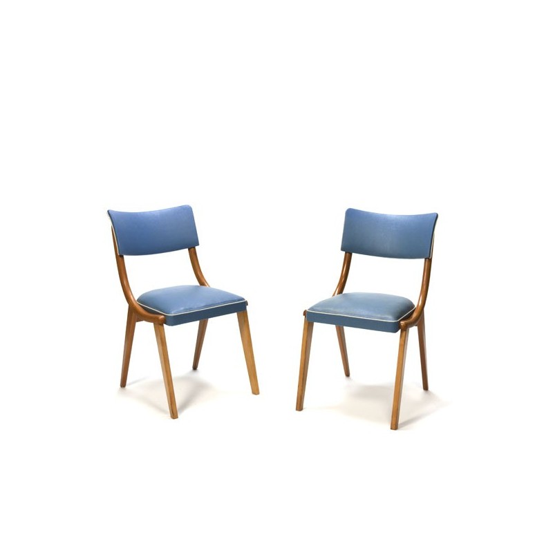 Seizoen Zoeken inkomen Set van 2 stoelen jaren 50 blauw - Retro Studio