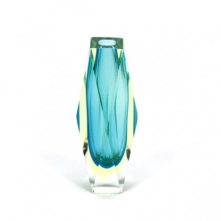 Murano Sommerso faceted vase