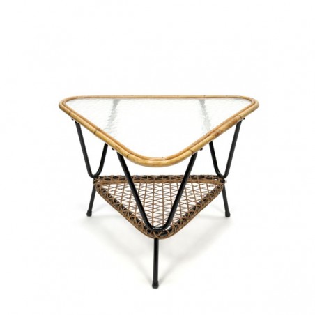 Wicker triangle coffee table