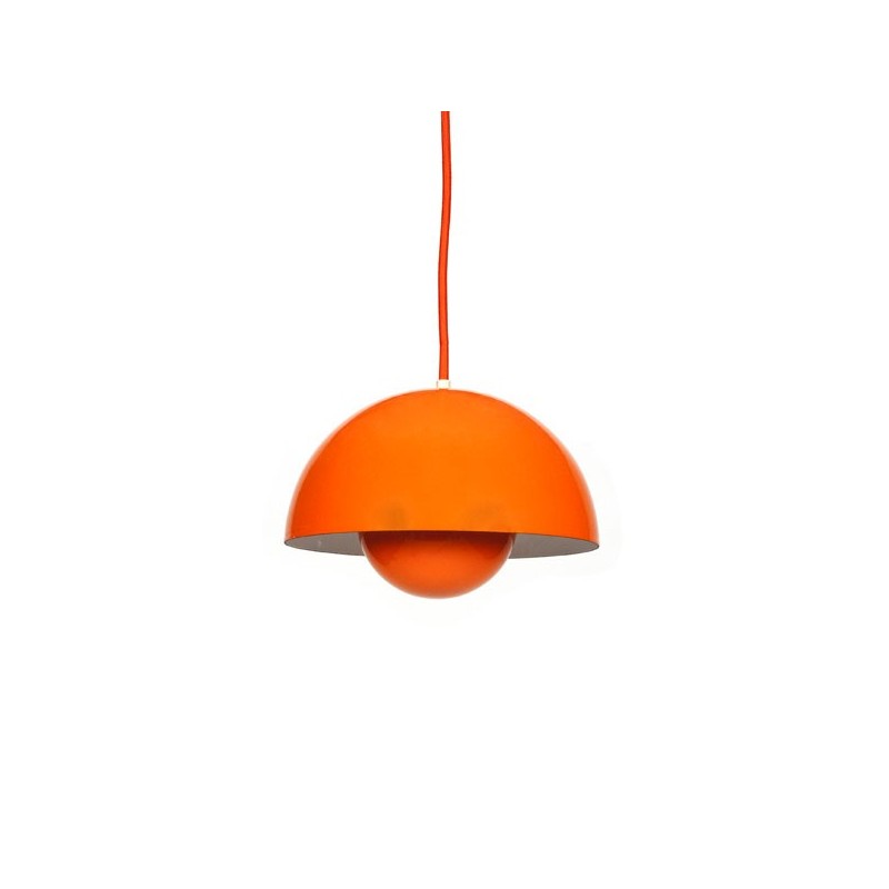 prototype gezond verstand rietje Oranje Flower pot hanglamp design Verner Panton - Retro