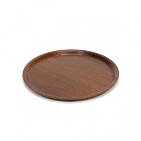 Round tray in teak