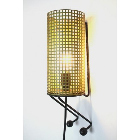 Metalen wandlamp geel