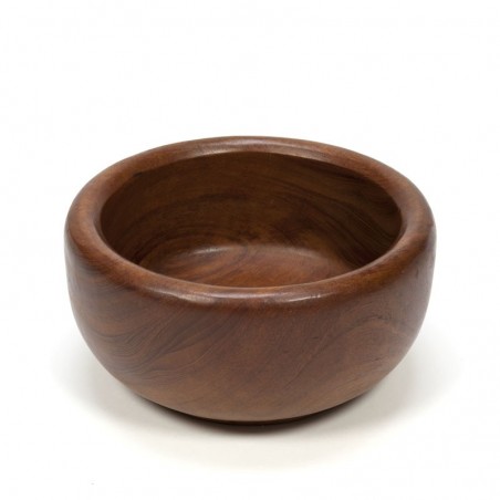 Vintage teak bowl with wide brim