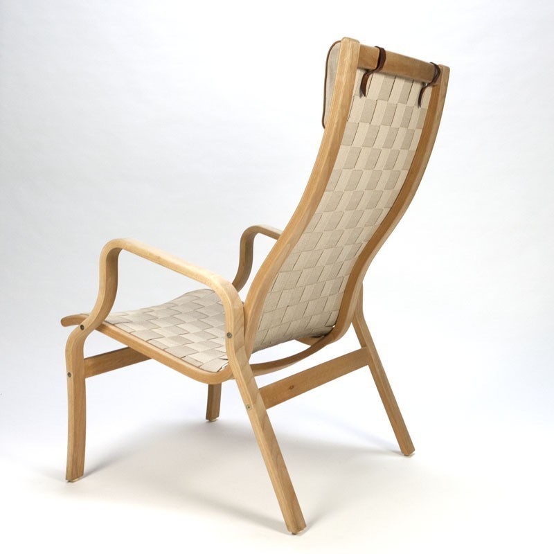 stapel erosie breedte Vintage Deense fauteuil met geweven linnen - Retro Studio