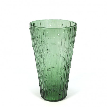 Vintage green glass vase