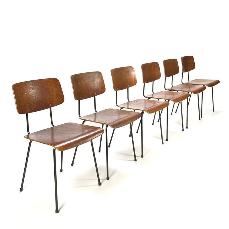 uitzetten Ordelijk roze Vintage set model 1262 Gispen stoelen ontwerp A.R.