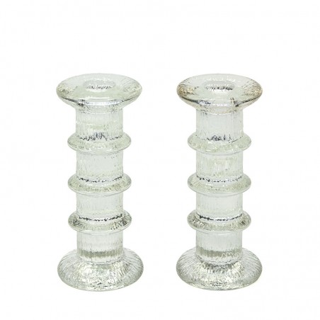 Scandinavian vintage set of glass candle holders