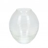 Large clear vintage ribbed vase