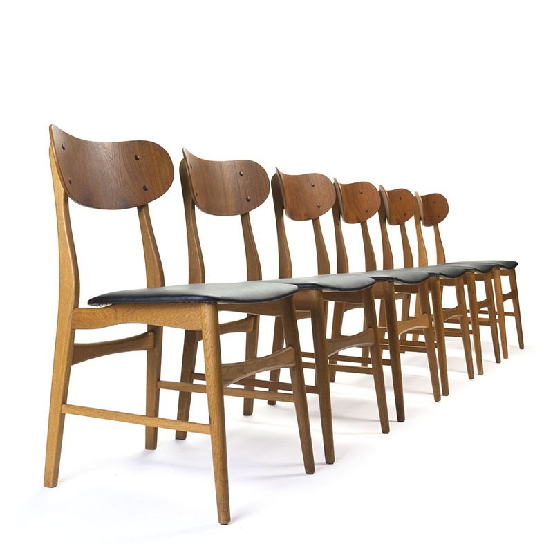 niemand Wijzerplaat Vergelijkbaar Deense set van 6 vintage eettafel stoelen - Retro Studio