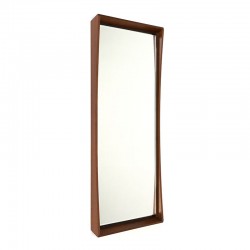 Stylish Danish vintage mirror with teak edge