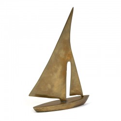 Vintage decorative brass sailboat