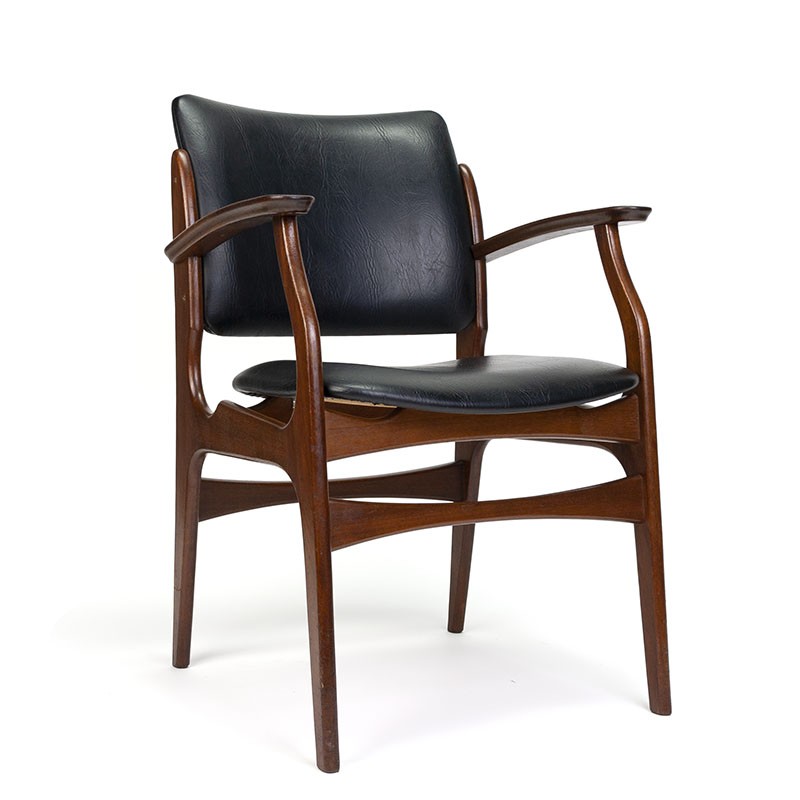 natuurlijk kanaal Verenigde Staten van Amerika Teakhouten vintage stoel met armleuning - Retro Studio
