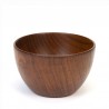 Small round vintage teak bowl