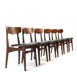 Verstoring viering Identiteit Schiønning en Elgaard set van 6 vintage design stoelen -