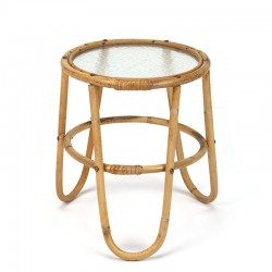 Vintage rattan plant table