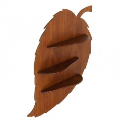 Danish vintage wall rack in leaf shape