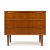 Danish low vintage chest of drawers with special handle