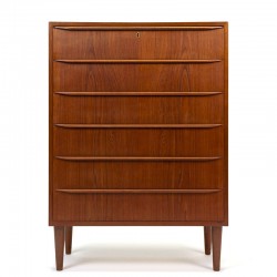 Teak vintage mid-century Danish chest of drawers