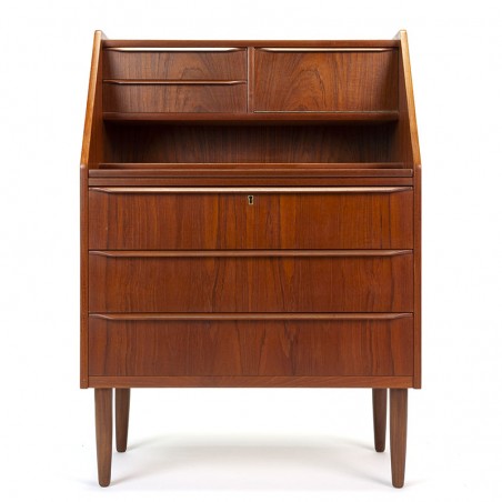 Teakhouten Deens vintage secretaire meubel