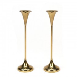 Danish brass vintage set of 2 candlesticks