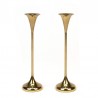 Danish brass vintage set of 2 candlesticks