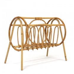 Rattan vintage newspaper rack from the sixties