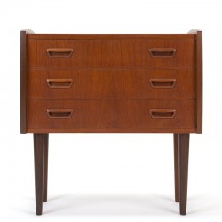 Teak vintage small model chest of drawers on high legs