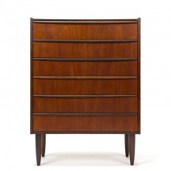 Teak vintage chest of drawers with 6 drawers