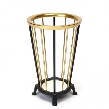 Brass/black vintage umbrella stand 1950s