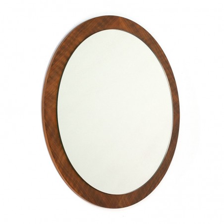 Teak vintage mirror round model