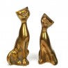 Brass set of 2 vintage cats