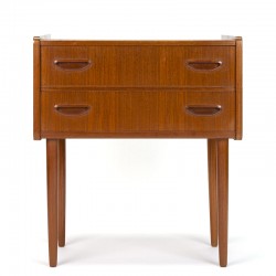 Danish teak vintage small chest of drawers with 2 drawers