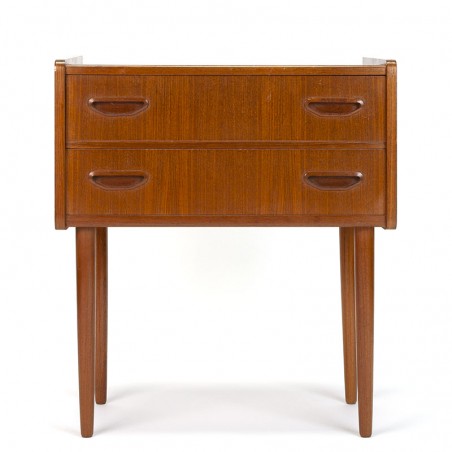 Danish teak vintage small chest of drawers with 2 drawers