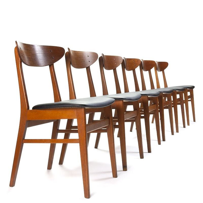 Alternatief voorstel Complex Echt niet Farstrup Deense set van 6 vintage eettafel stoelen - Retro