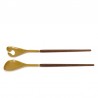 Danish vintage salad servers with teak detail