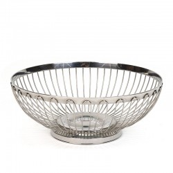 Vintage metal serving basket or fruit bowl