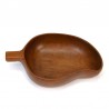 Large vintage bowl of teak pear shaped