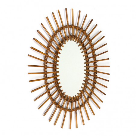 Sixties French vintage bamboo mirror