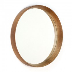 Vintage oak round mirror with dovetail connection