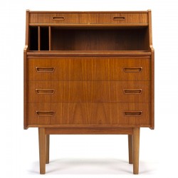 Vintage Danish secretary in teak narrow model