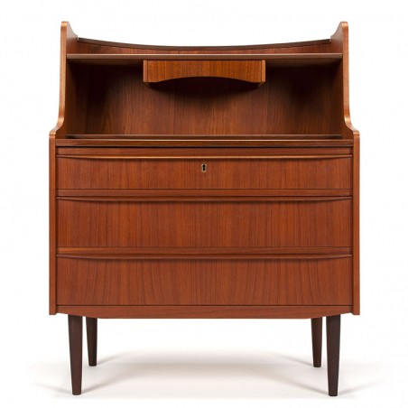 Deense vintage Mid-Century design secretaire in teak