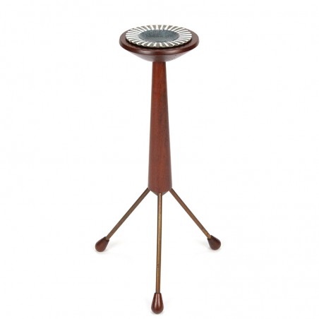 Danish teak vintage ashtray on tripod