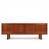 Danish vintage teak low sideboard with sliding doors