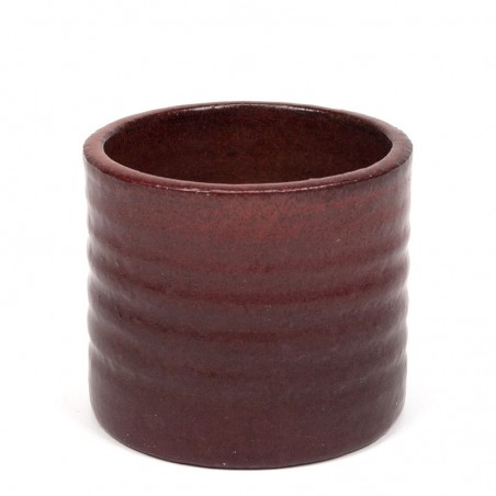 Mobach vintage ceramic small flower pot in burgundy red