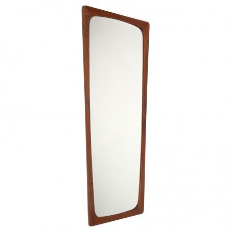 Large teak vintage Danish mirror tapered model