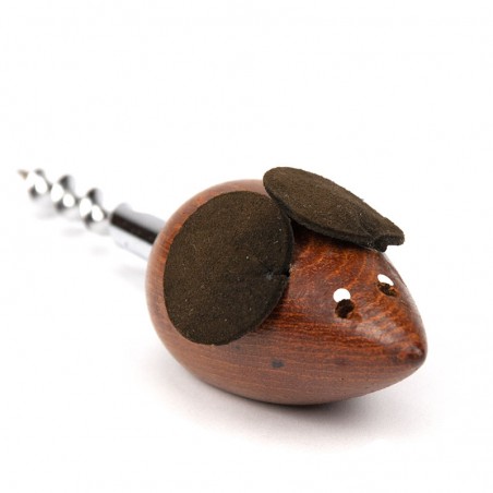 Bottle opener vintage teak mouse