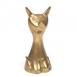 Messing vintage klein sculptuur van een kat