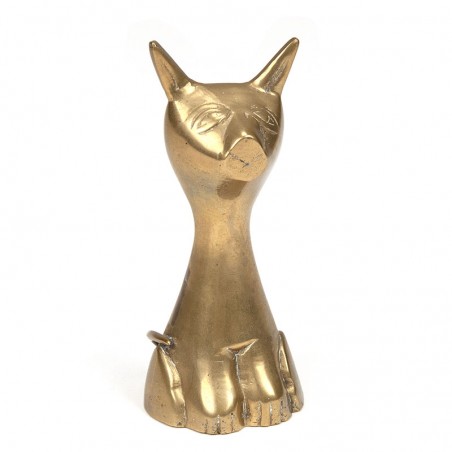 Messing vintage klein sculptuur van een kat