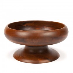 Vintage teak fruit bowl on foot