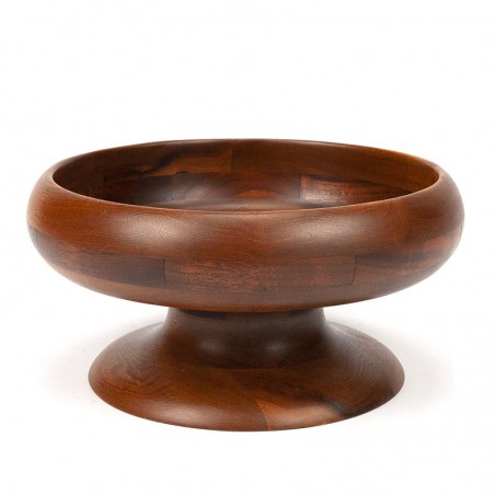 Vintage teak fruit bowl on foot